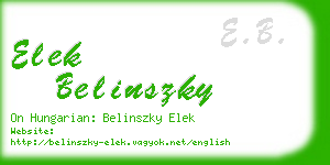 elek belinszky business card